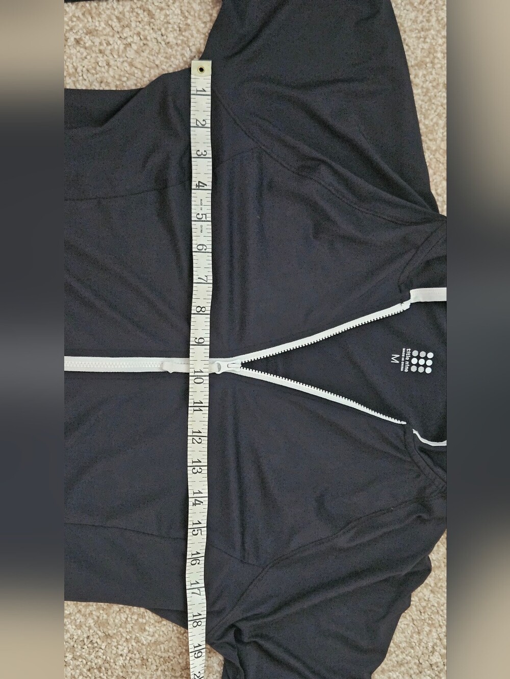 Title Nine Black Zip Hoodie with White Logo Detail - Picture 2 of 6